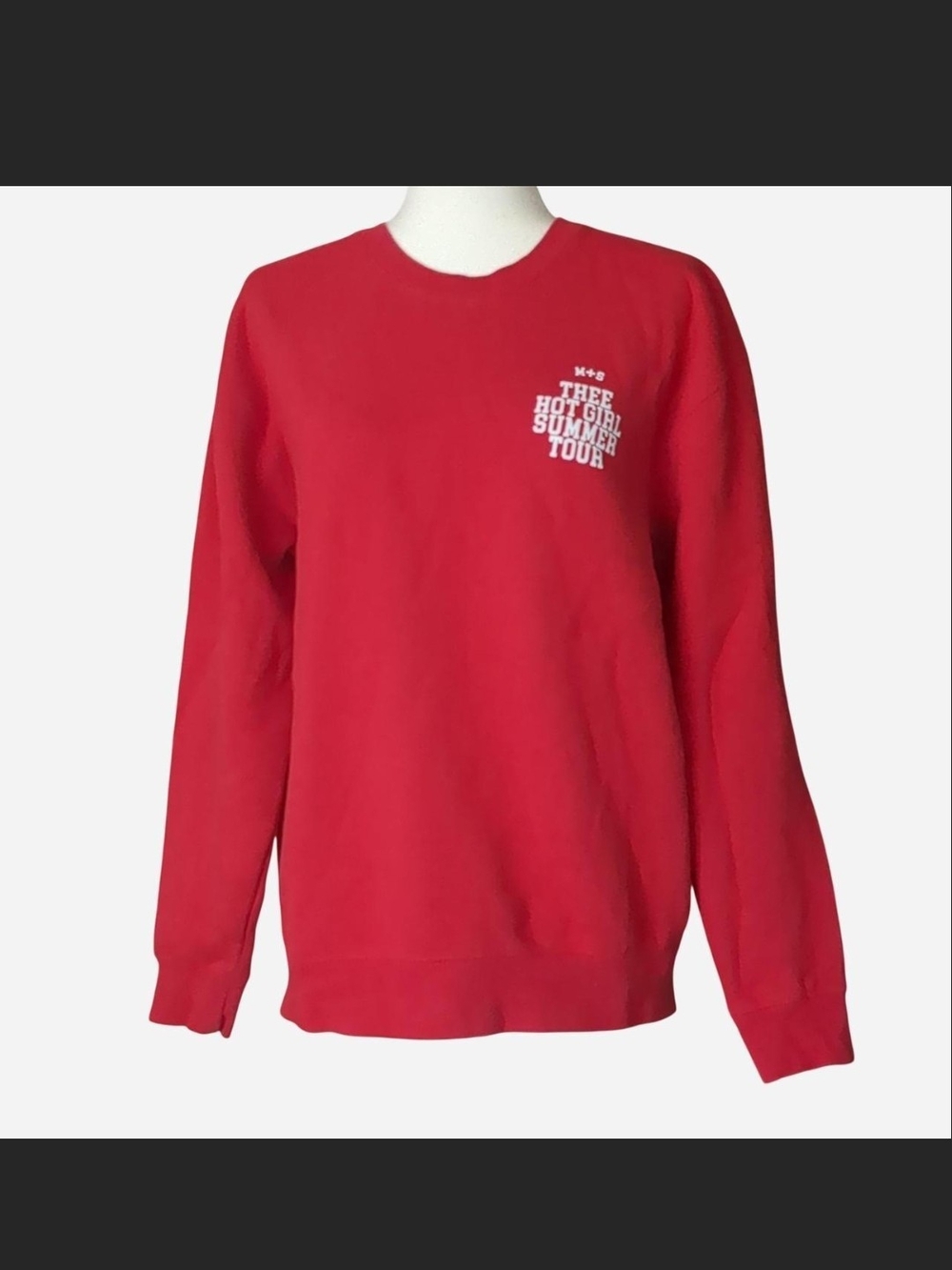 🔥Megan Thee Stallion Hot Girl Summer Tour Crewneck Sweatshirt Red Graphic M
